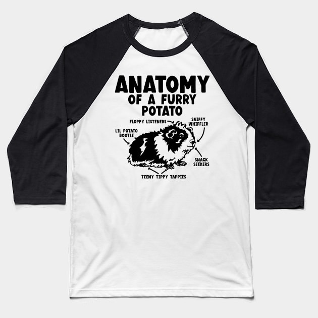 Guinea Pig Anatomy Of A Furry Potato Baseball T-Shirt by fromherotozero